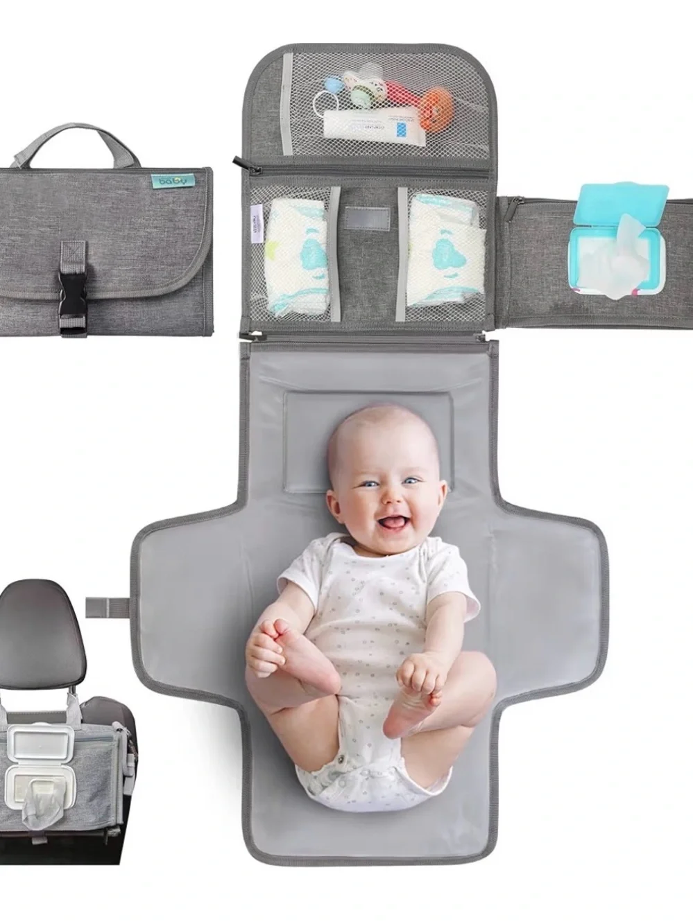 Kopi Baby Portable Changing Pad Grey